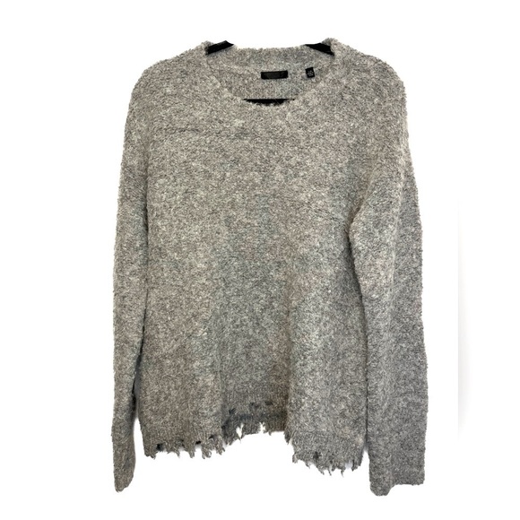 ATM Anthony Thomas Melillo Alpaca & Merino Wool Blend Raw Hem Sweater Sz L - Picture 1 of 8